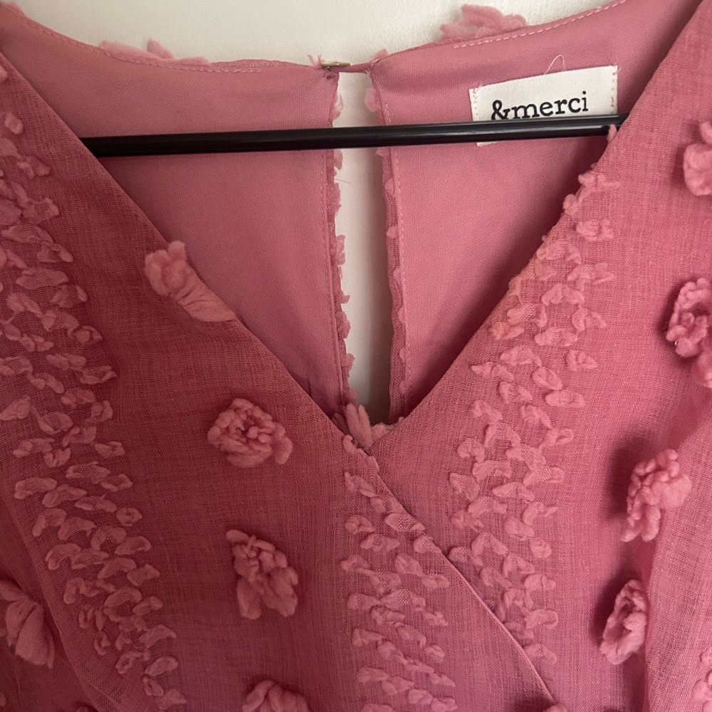 Pink Textured Mini Dress